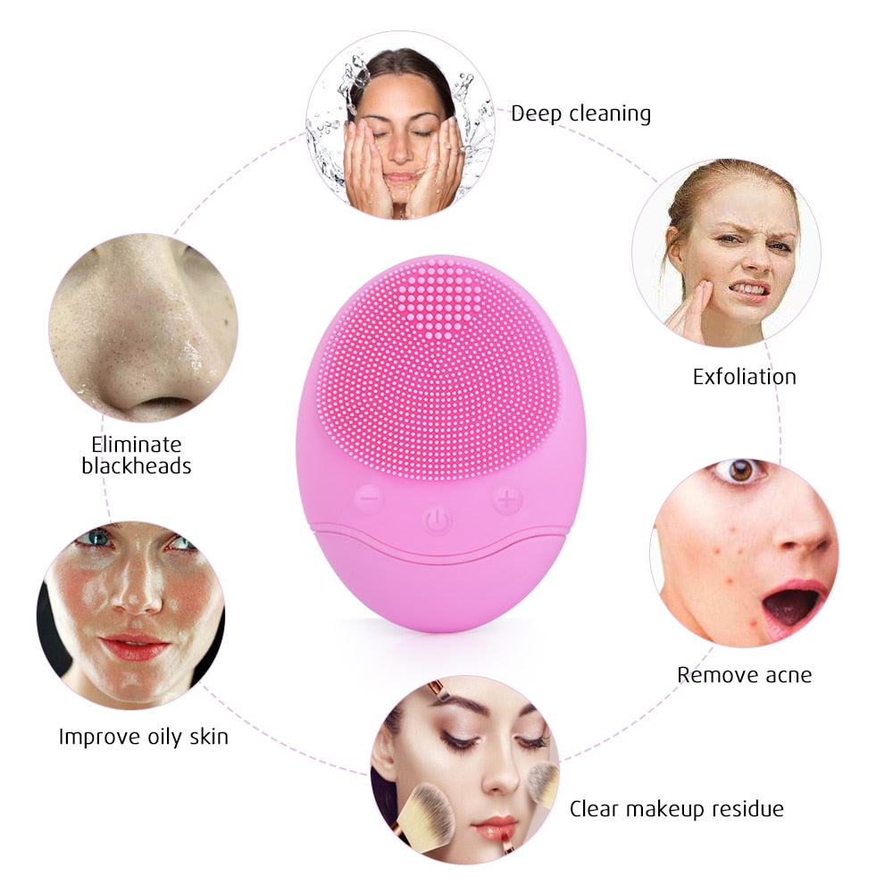 Electric Silicone Facial Cleansing Brush