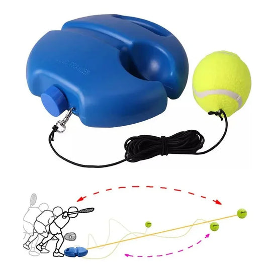 Heavy Duty Tennis Trainer - Elastic Rope & Ball Base for Solo Practice